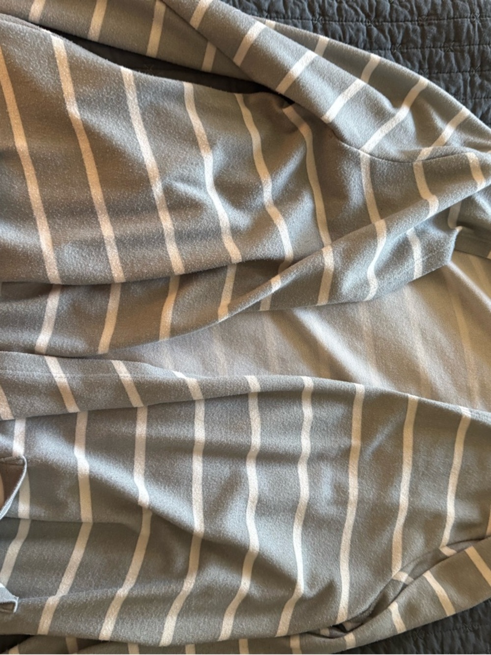 LuLaRoe Gray & Cream Striped Top